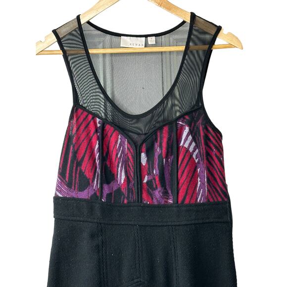 Kenar Black Sleeveless Sheath Dress Sheer Chest & Back Women's Sz 6 NEW - Picture 2 of 9